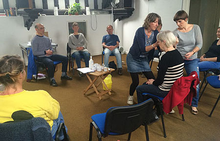 An acupuncture session at the Cornerstone clinic